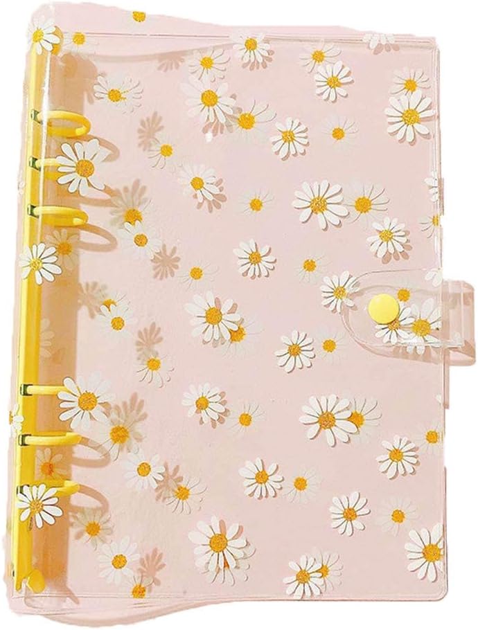 Daisy – Carpeta para cuaderno con carcasa suave, suministros de oficina, cubierta de cuaderno de papelería para estudiantes, carpeta de diario de 6