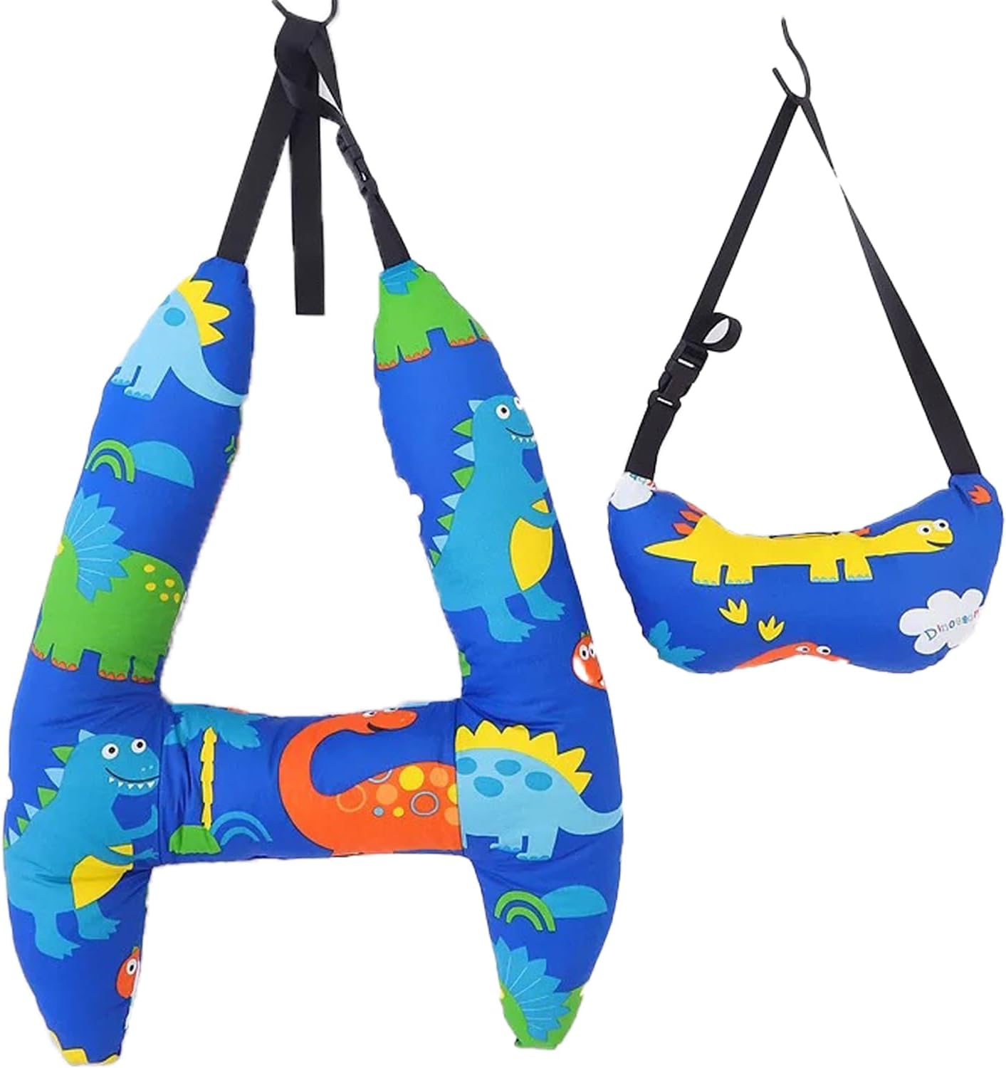 Soporte para la cabeza del coche en forma de H, almohada de viaje de coche de 28 x 22 pulgadas con reposacabezas para niños y adultos para cabeza,