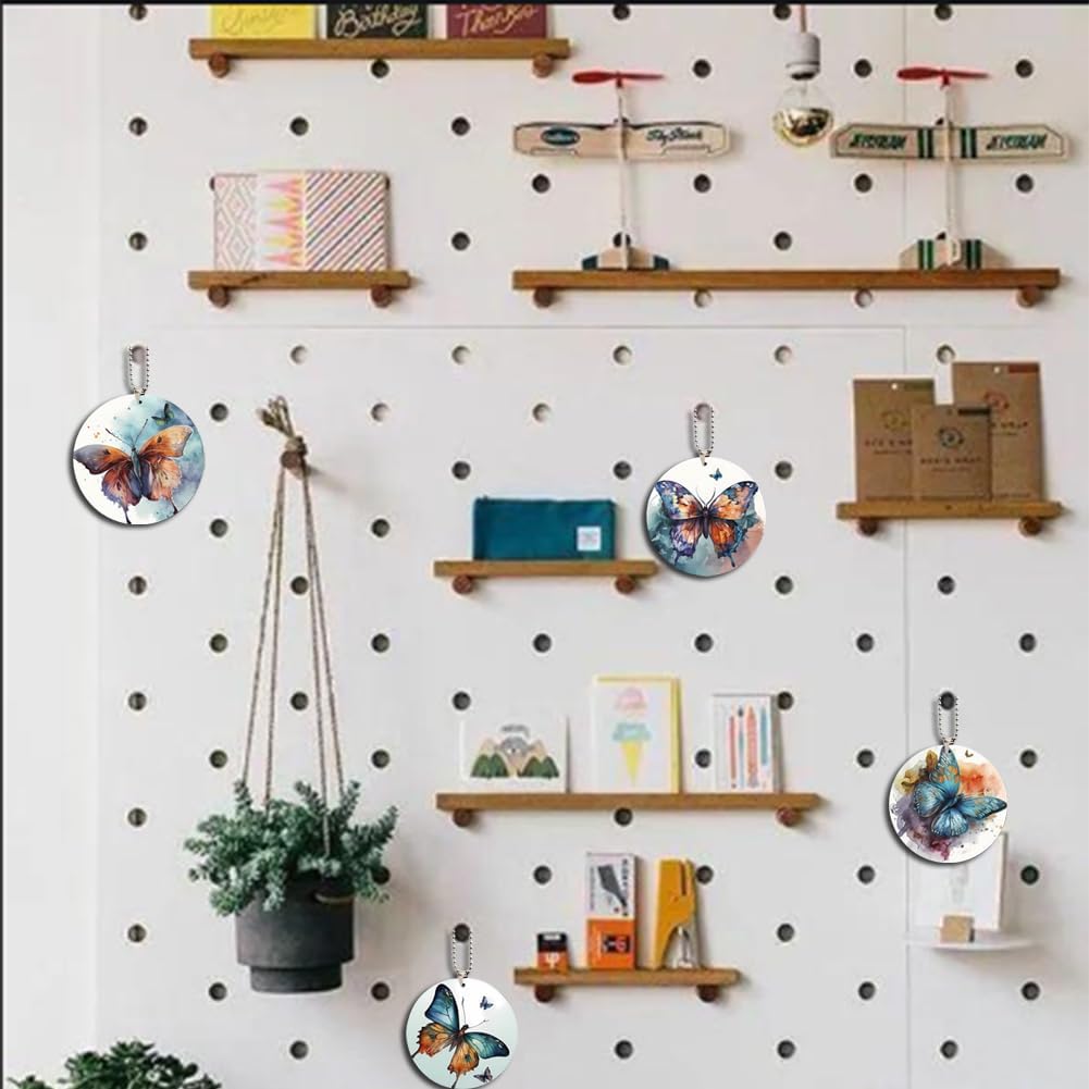 4 adornos colgantes de mariposa acrílica, encantadoras decoraciones de espejo de automóvil, adorno de árbol de Navidad y accesorios