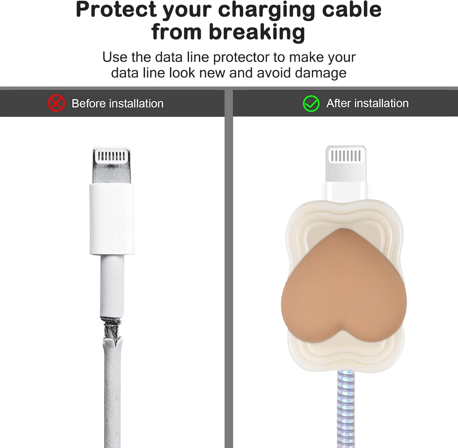 Protector de cable para cargador de iPhone, bonitos protectores para cable de datos tipo C con impresión 3D, protector de cable de teléfono para