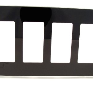 Leviton 80312-SE Decora Plus Placa de pared sin tornillos de montaje a presión, 4 segmentos, color negro Leviton 80312-SE Decora Plus Placa de pared sin tornillos de montaje a presión, 4 segmentos, color negro