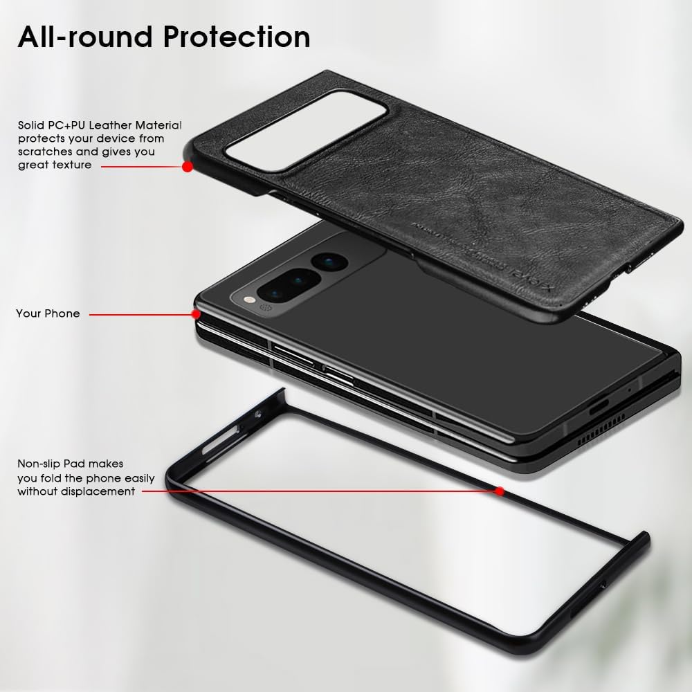 X-level Funda plegable para Google Pixel, delgada y delgada de piel sintética de alta calidad, a prueba de golpes, funda de protección plegable para