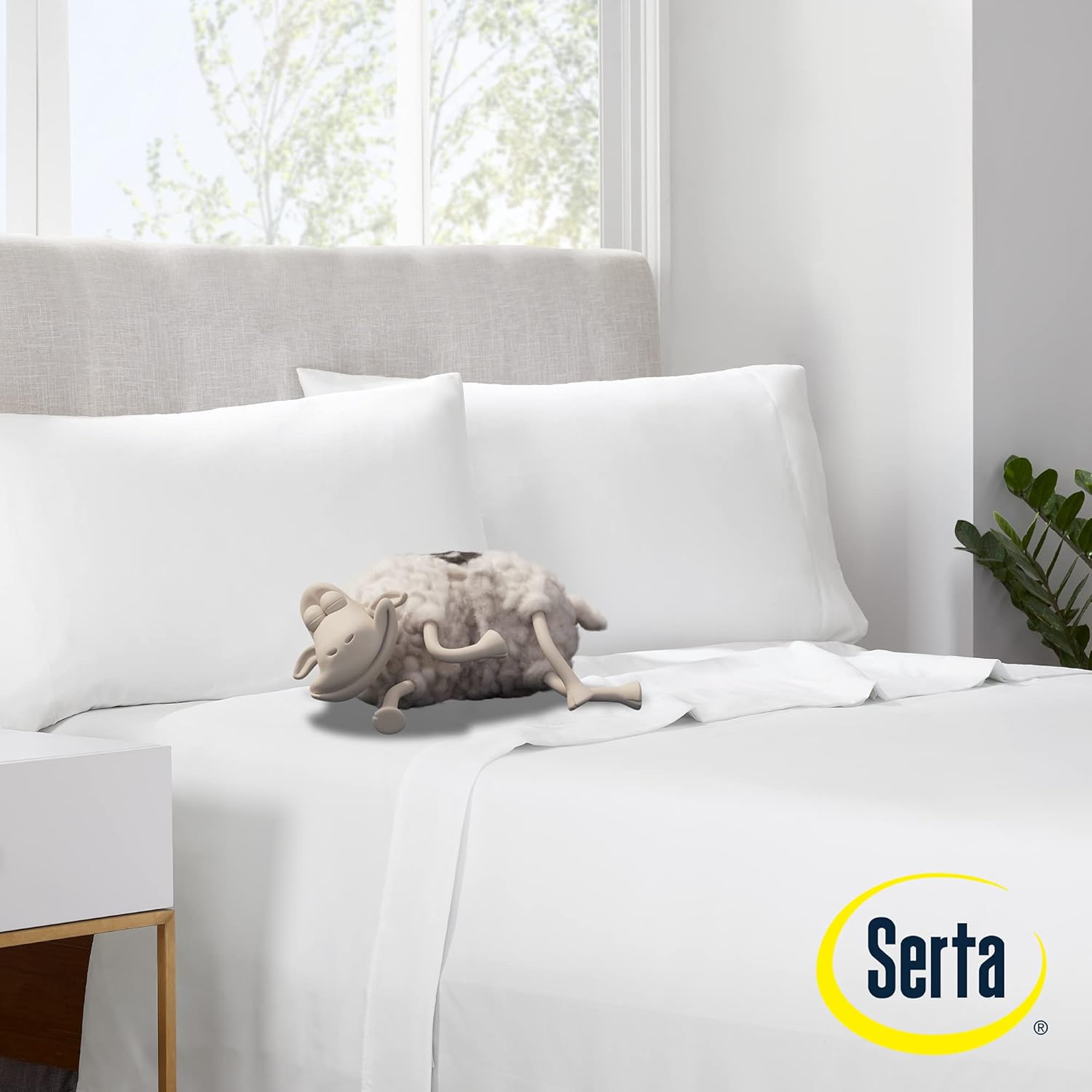 SERTA Simply Clean – Juego de sábanas de 3 piezas con bolsillo profundo, hipoalergénicas, resistentes a las manchas, tamaño individual XL, color