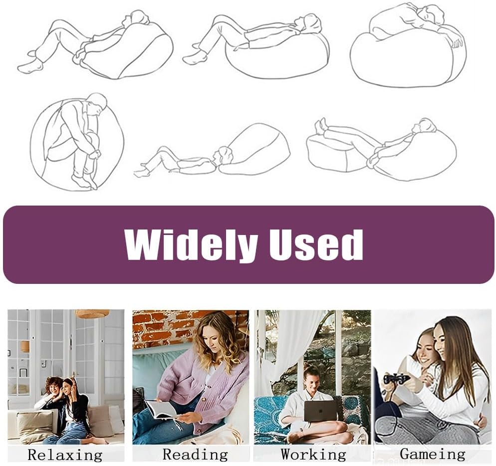 Funda para silla puff para niños y adultos (sin relleno), diseño de cielo estrellado 3D, suave, perezoso, funda lavable de gran tamaño para sala de