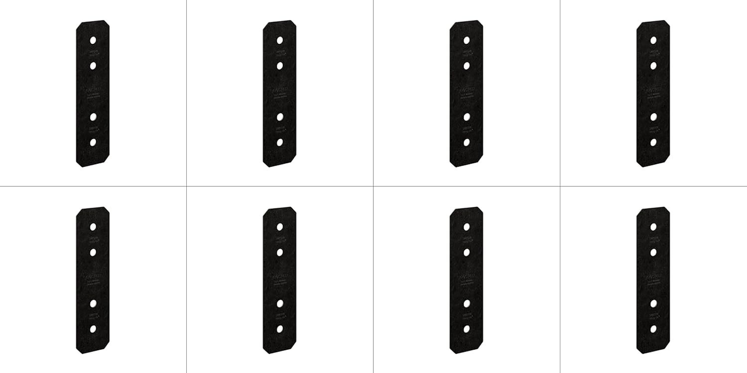 Simpson Strong Tie APVST412 Outdoor Accents Avant Collection ZMAX, correa negra con recubrimiento en polvo para 4X, paquete de 8