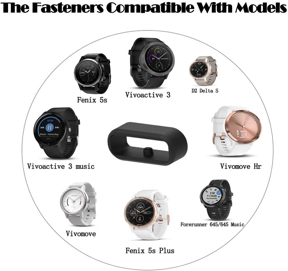 FitTurn Anillos de sujeción compatibles con Fitbit Versa 3Versa 2Fitbit VersaVersa LiteVersa SE, accesorios de repuesto de silicona para reloj,