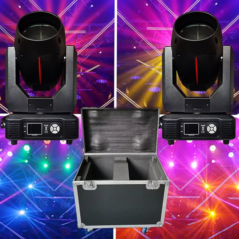 Beam 17R 350W Cabeza Móvil Luces de escenario Gobos DMX DJ 18R Efectos con Flightcase para Boda DJ Bar Disco Fiesta Navidad