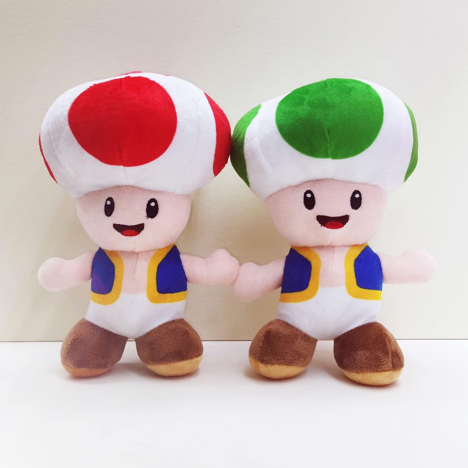 Peluche de sapo verde de hongo, posición de pie, muñeco de juguete de peluche de 8 pulgadas