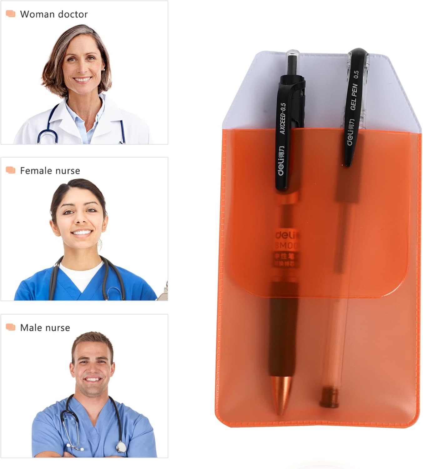 NUOBESTY Estuche para bolígrafos, 24 paquetes de protector de bolsillo pesado para camisa, protector de bolsillo para bolígrafos, abrigo de