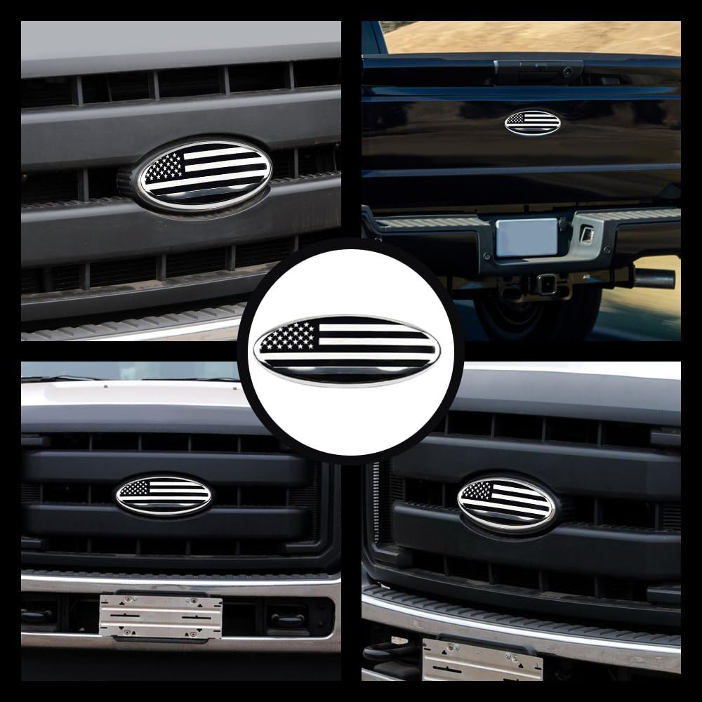 Emblema de coche para parrilla delantera, emblema de bandera estadounidense de 9 pulgadas, emblema de bandera estadounidense para portón trasero