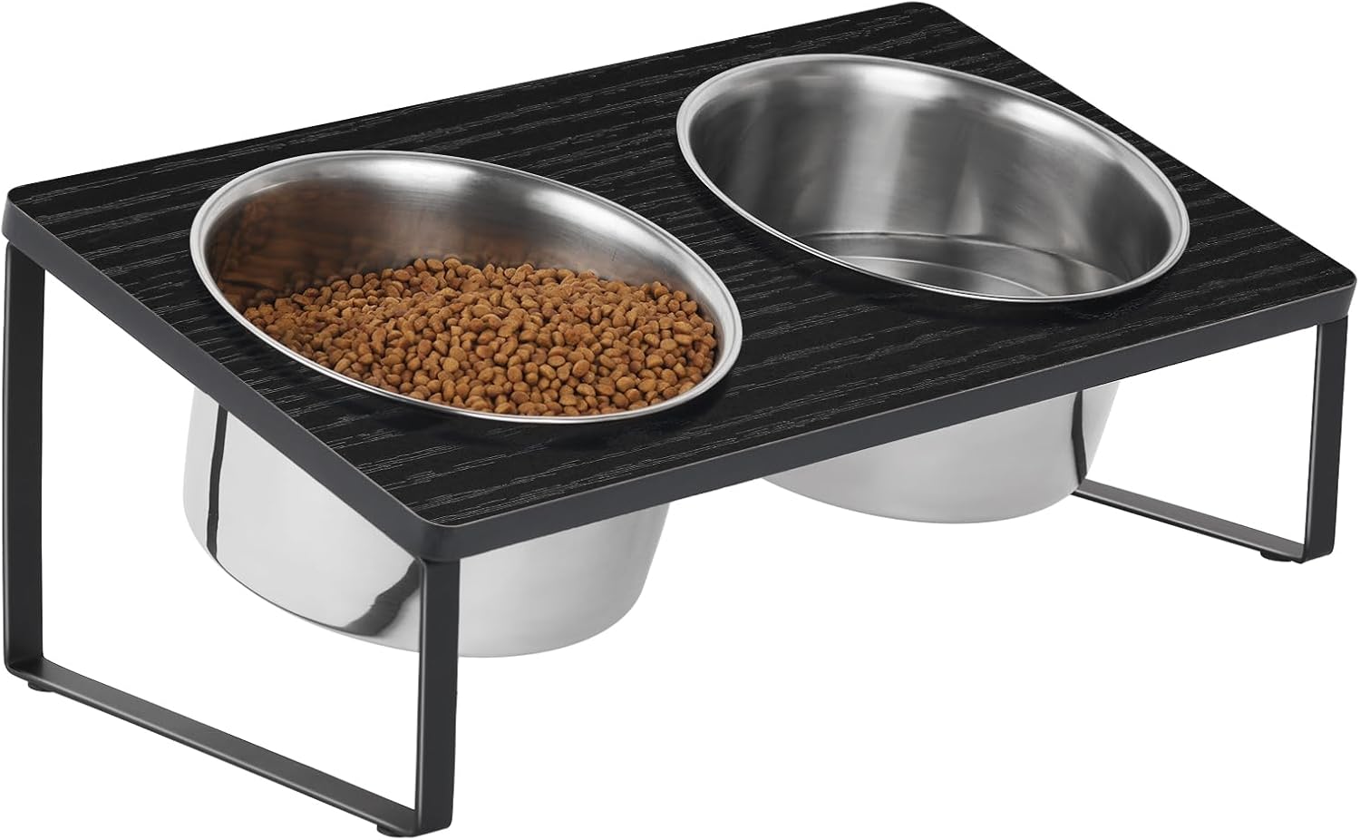 Cuencos elevados para perros con 2 cuencos elevados de acero inoxidable para alimentos inclinados para perros medianos y gatos, soporte para comida