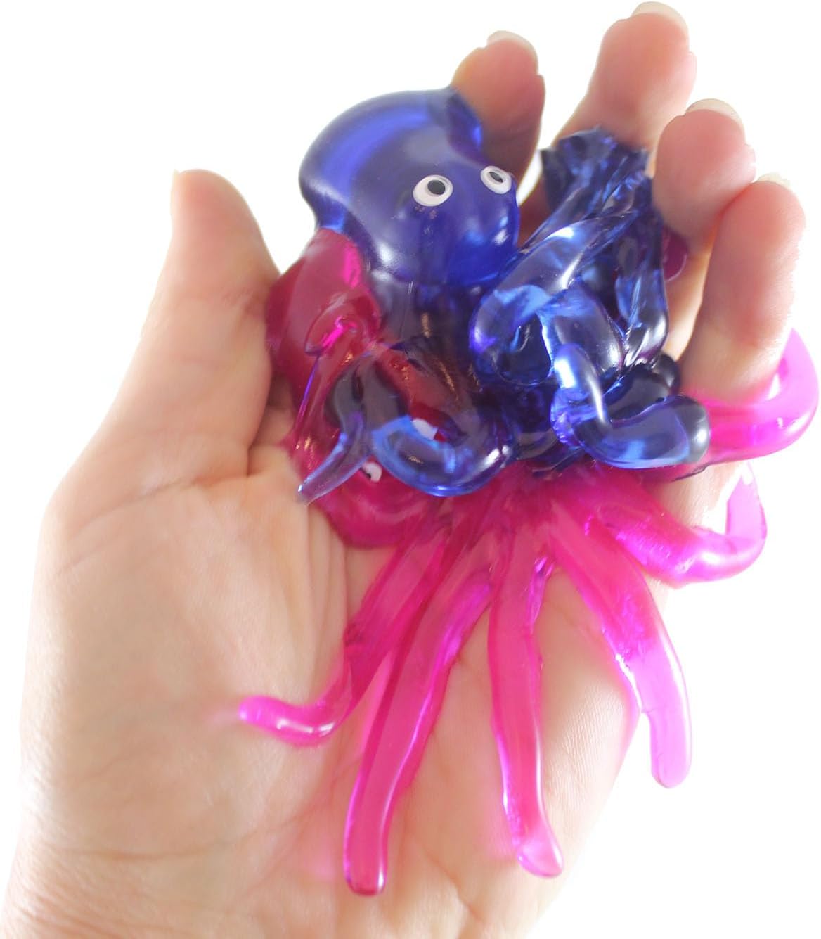 Juguete ultra pegajoso de 2 pulpos, juguete novedoso súper pegajoso, manos pegajosas (colores aleatorios)