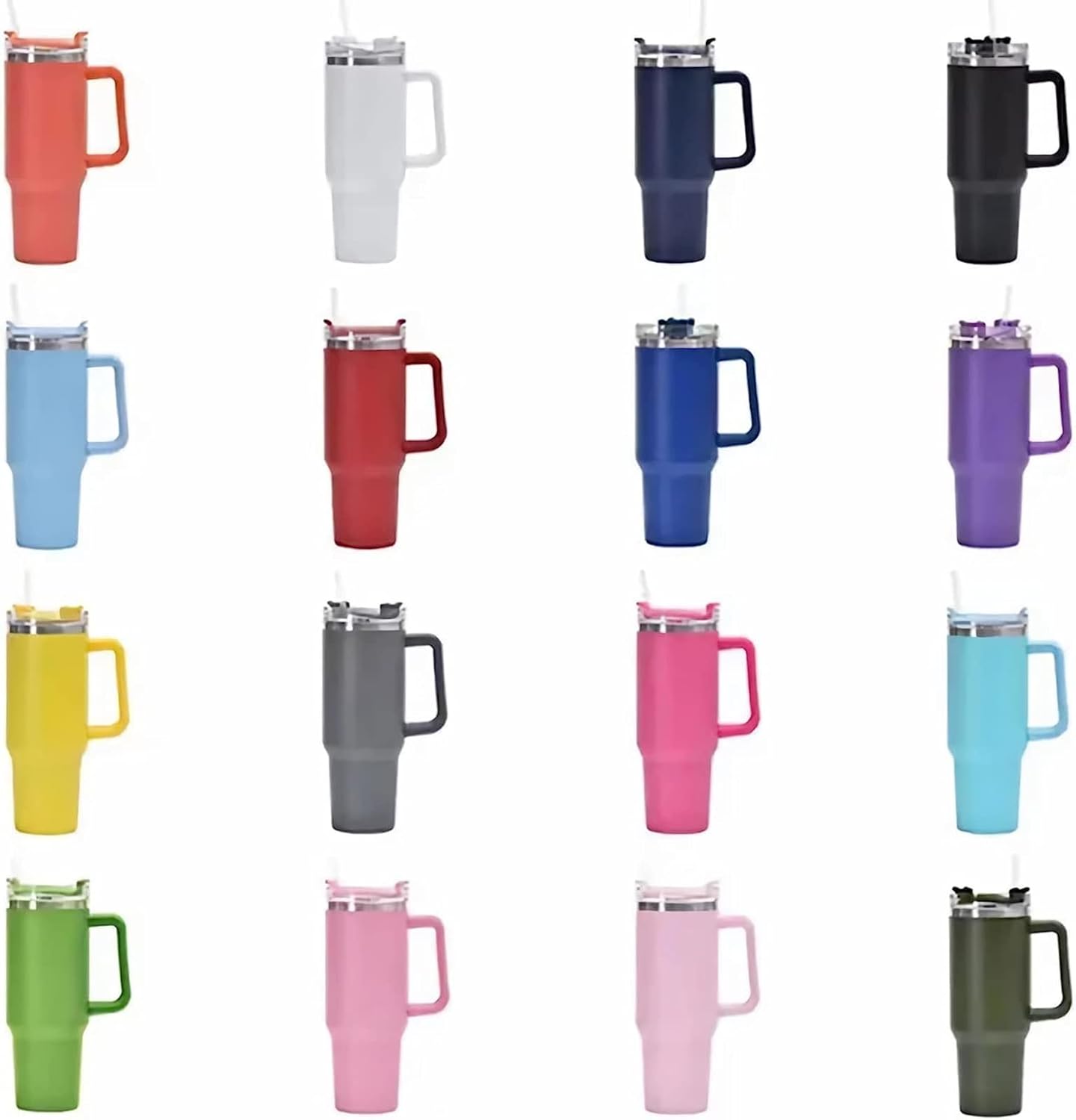 Simply Modern – Botella de agua aislada de 40 onzas con pajilla, vaso de viaje con asa, para mujeres y hombres (negro, 40 onzas)