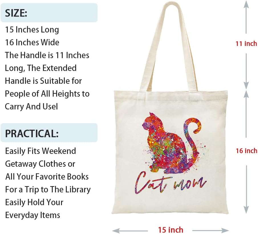 Regalo para mamá y gato, regalo perfecto para cualquier amante de los gatos, regalo de mamá de gato para mujer, regalo temático de gato de acuarela,