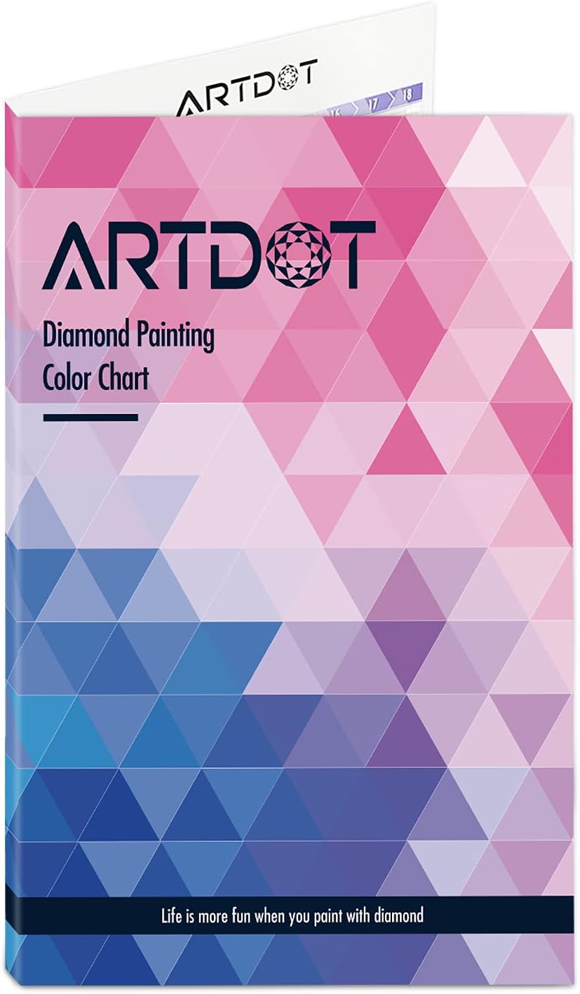 ARTDOT Tarjeta de color para kits de pintura de diamantes, herramientas de referencia de arte de diamante 5D con número DMC a juego de 445 colores