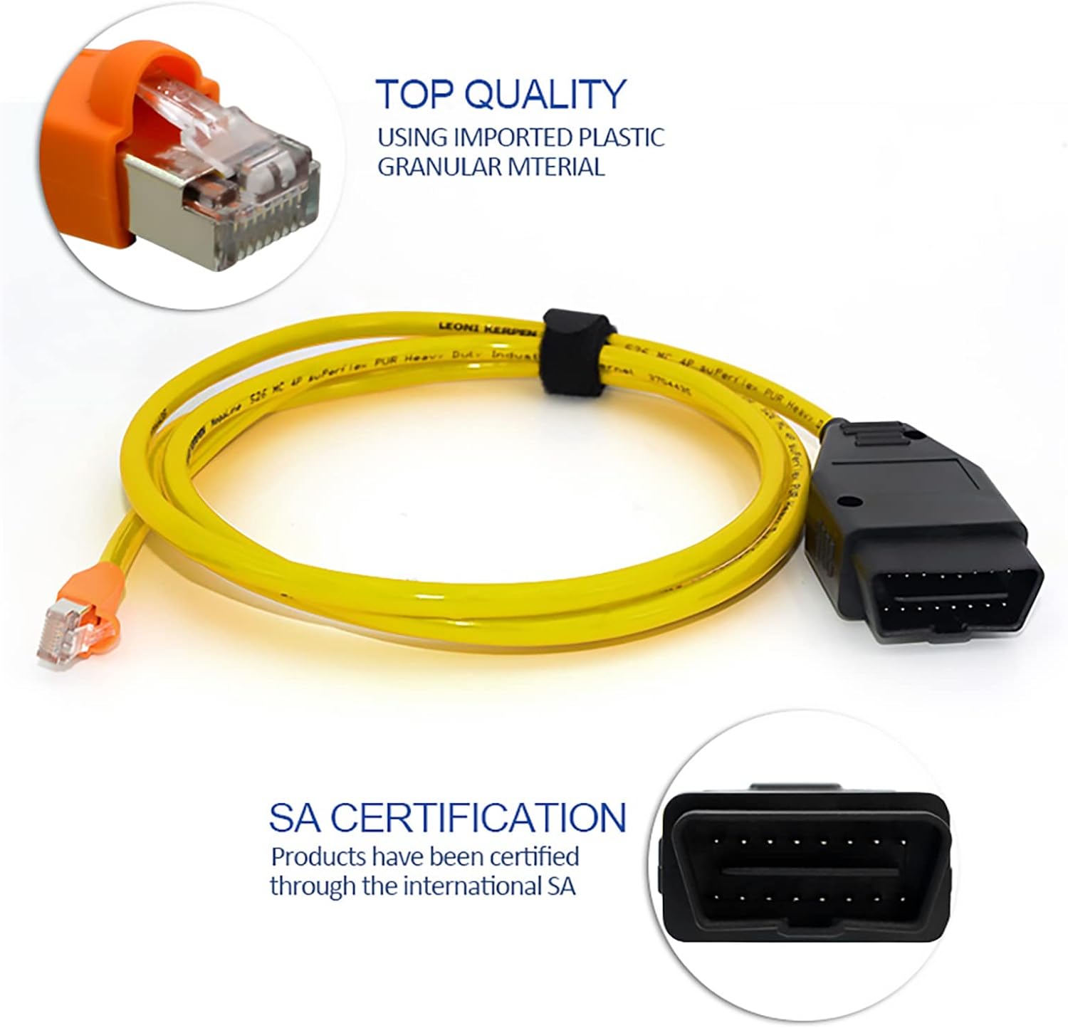 Alchiauto Ethernet Enet OBD OBDii Rj45 ENET obd2 Cable para interfaz 2M Compatible F-Series para B-M-W i-sta