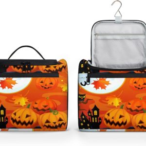 Halloween Toiletry Bag for Women Travel Makeup Organizer with Hanging Hook Traveling Cosmetic Bags for Toiletries Accessories Halloween Toiletry Bag for Women Travel Makeup Organizer with Hanging Hook Traveling Cosmetic Bags for Toiletries Accessories