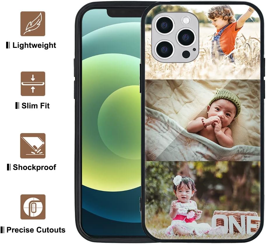 MXCUSTOM Funda de teléfono personalizada para Apple iPhone 1212 Pro, funda personalizada personalizada de vidrio templado antiarañazos, a prueba de