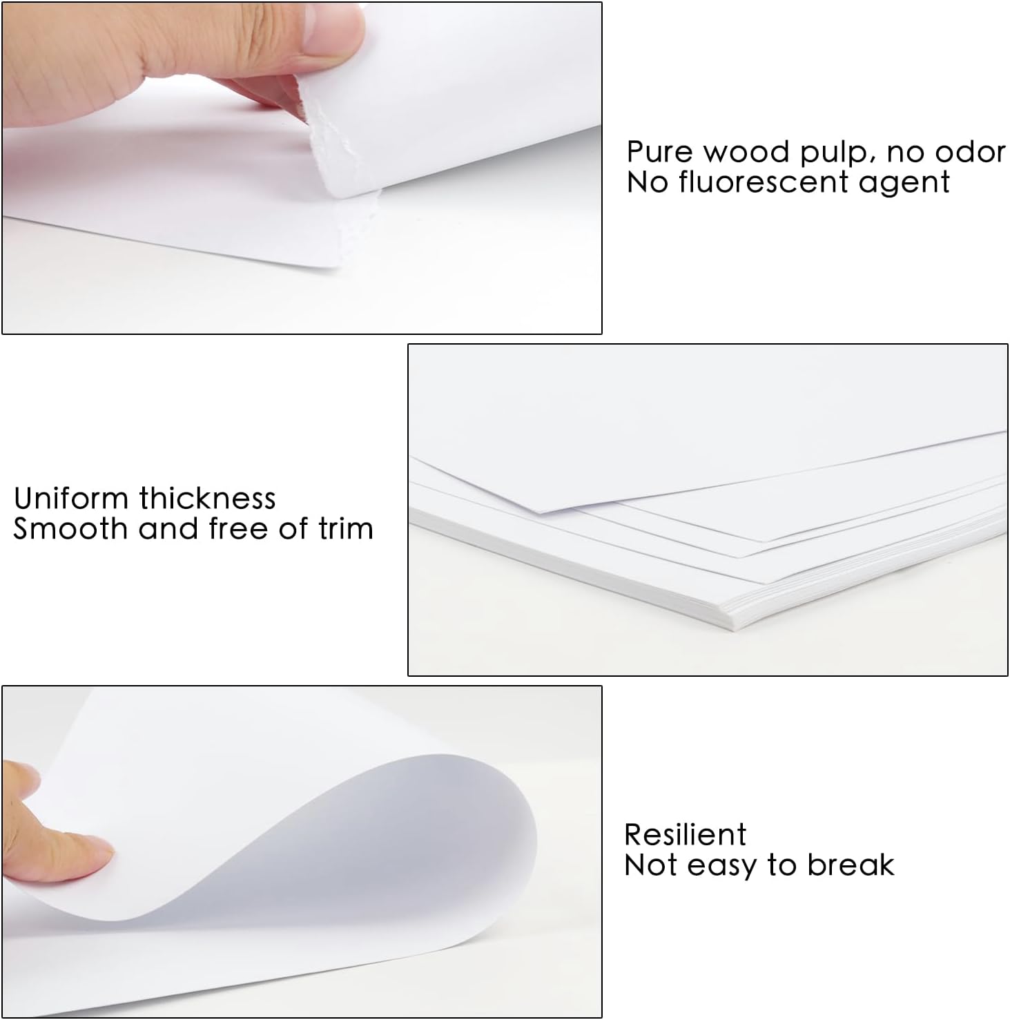 Papel para póster, paquete de 100 tableros de póster, tablero de póster en blanco y negro, tablero de exhibición gráfica en blanco, tabla de cortar