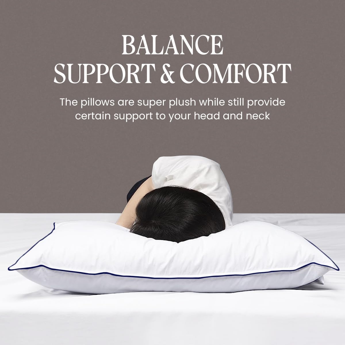SGI Bedding Juego de 4 almohadas refrescantes tamaño Queen, almohada de cama de calidad de hotel para dormir de lado, estómago y espalda, relleno