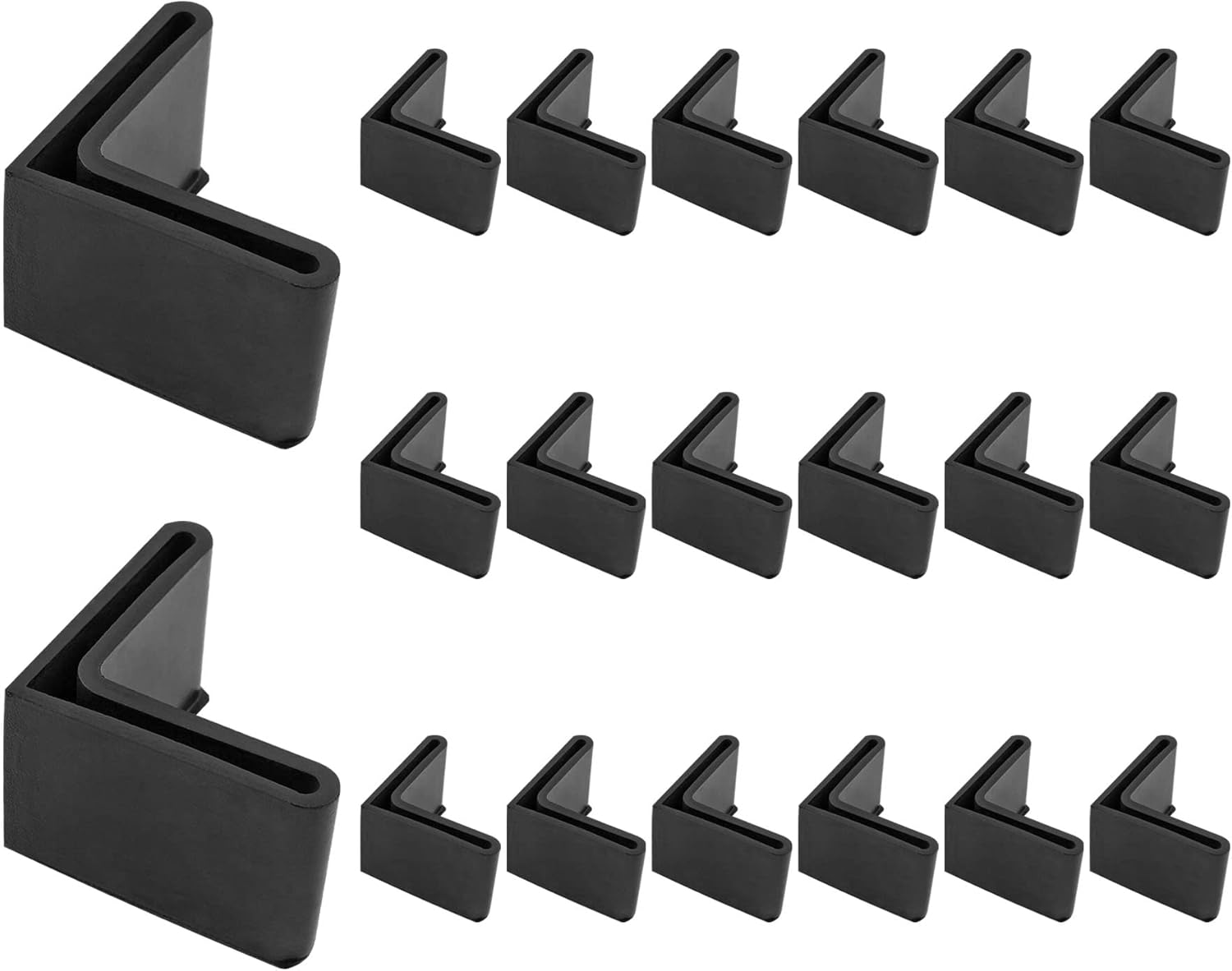 Bivethoi 20 tapas de goma de 1-916 pulgadas  1.575 in, tapas de extremo de hierro angular, cubiertas de goma en forma de L, almohadillas de hierro