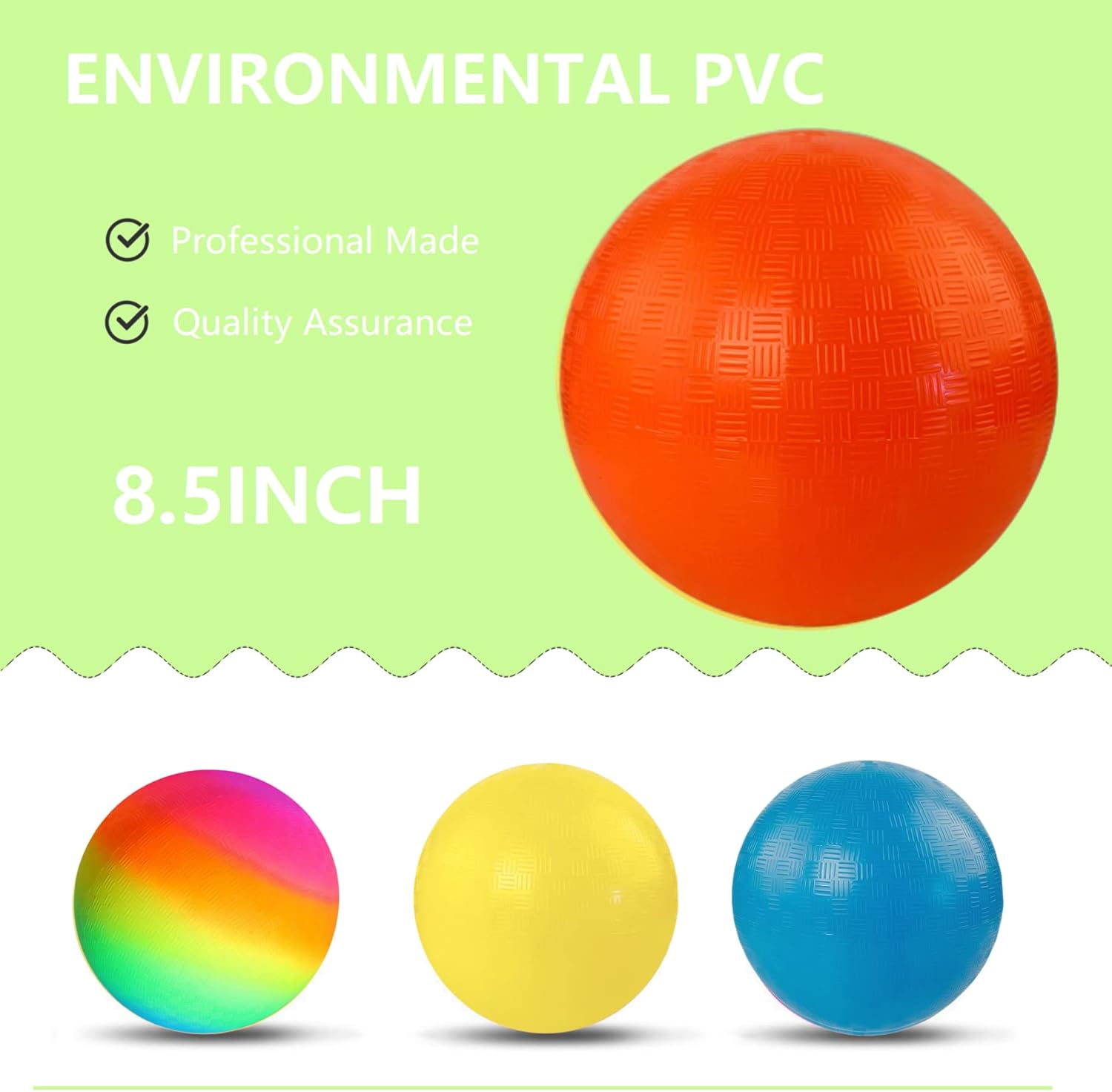 Pelota de patio de recreo, 8.5 pulgadas Kickball para niños y adultos, para interiores y exteriores, pelota de balón cuadrada, juego de patio