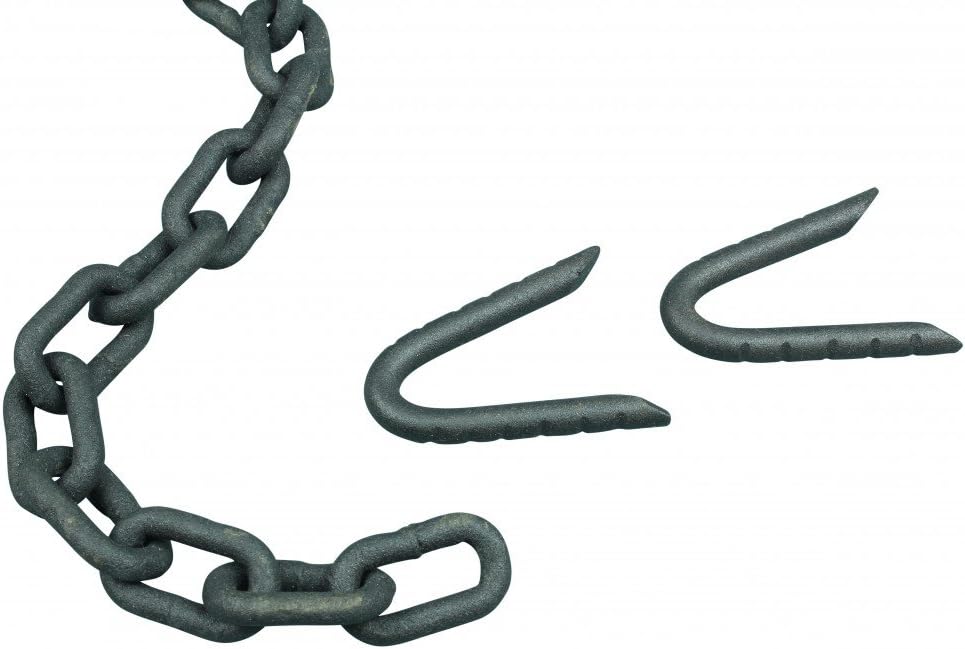 Renovators Supply Manufacturing Cierre automático de puerta de hierro fundido negro con cadena galvanizada de 5 pies de largo, paquete de 2