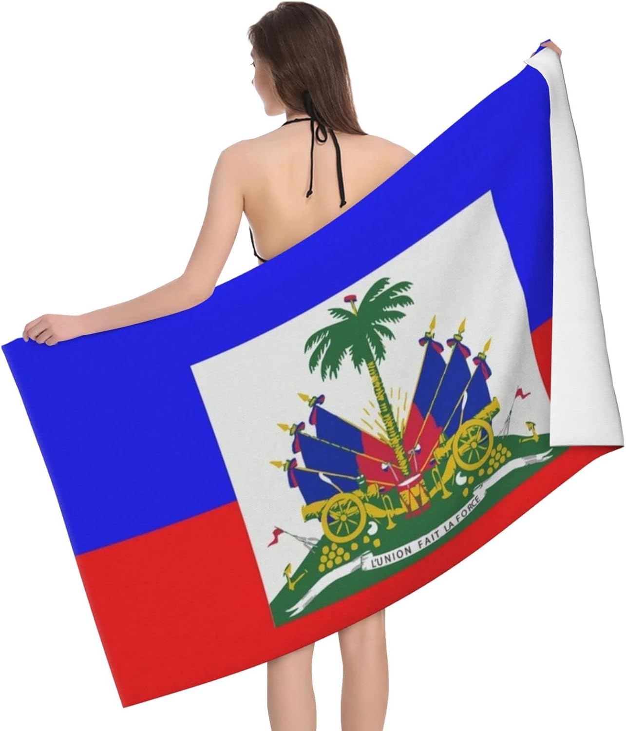 Toallas de baño de lujo de 32 x 52 pulgadas con bandera haitiana, súper suaves, altamente absorbentes, de secado rápido, para baño, ducha, gimnasio,