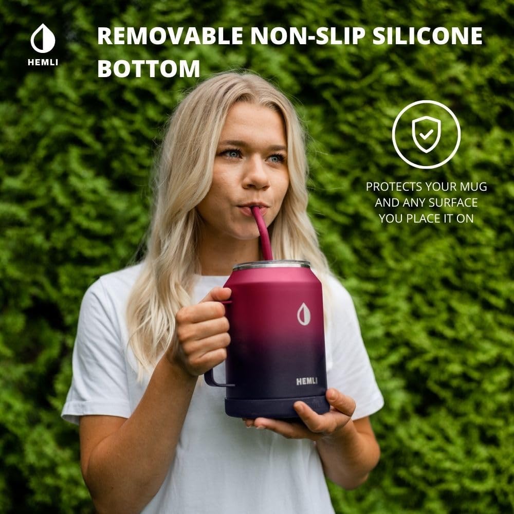 Vaso de 50 onzas con asa y pajilla, taza grande para café helado, botella de agua de 50 onzas, vaso grande de viaje, vaso térmico de 50 onzas, taza