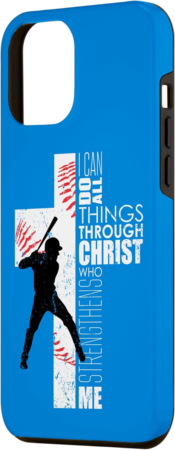 iPhone 14 Pro Max – Funda para teléfono con texto en inglés “Cross Biblia”, regalos de béisbol cristiano
