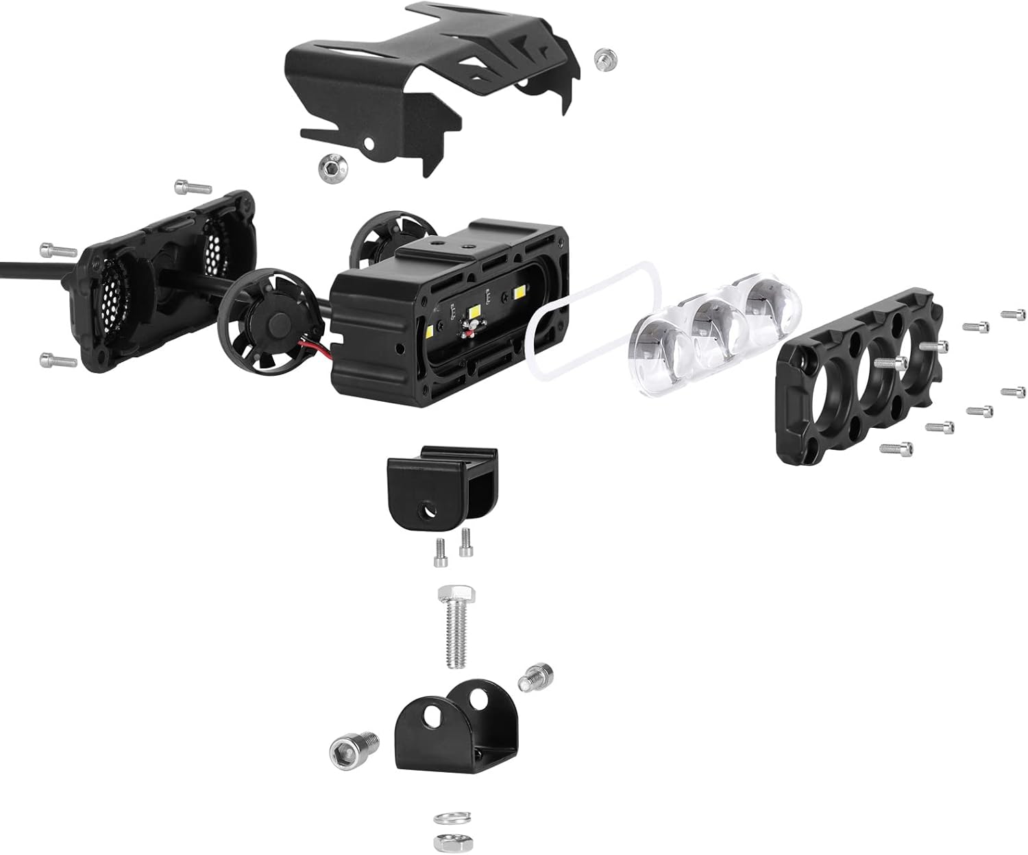 KAWELL Luz de conducción LED de 60 W, luz antiniebla auxiliar, foco LED, IP68, impermeable, doble color, luz de trabajo LED para motocicleta,