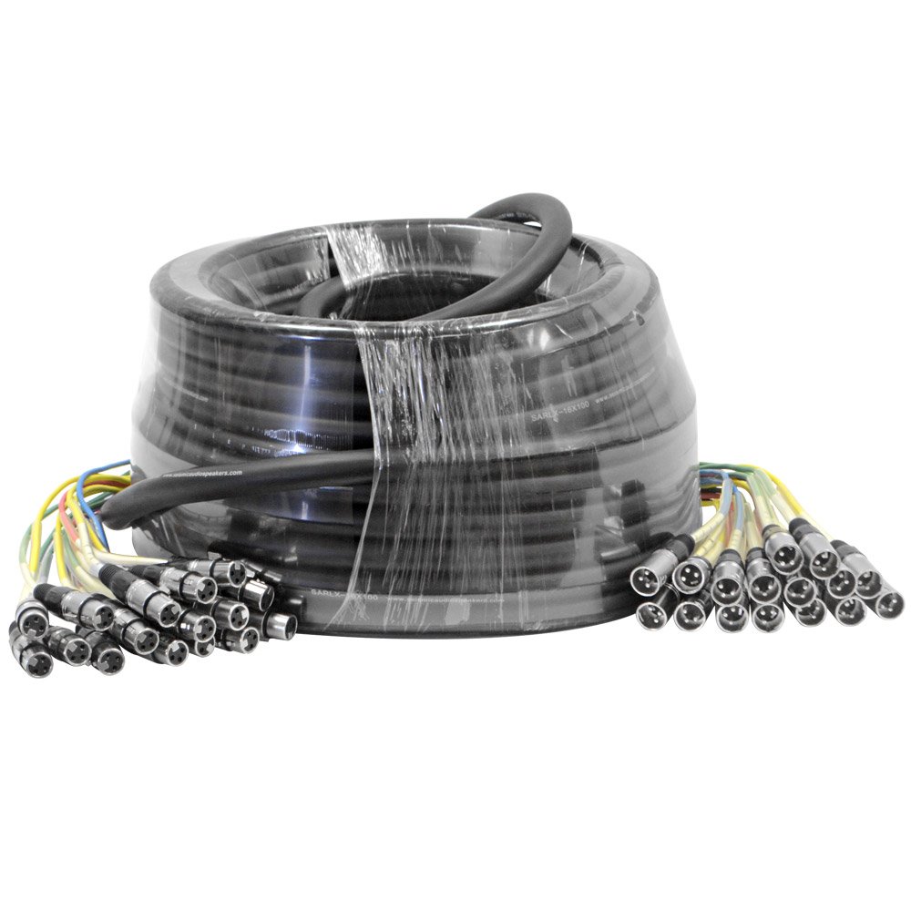 Seismic Audio – SARLX-16×100-16 Canales XLR Coloreado Mutil-Patch Cable Snake 100 pies
