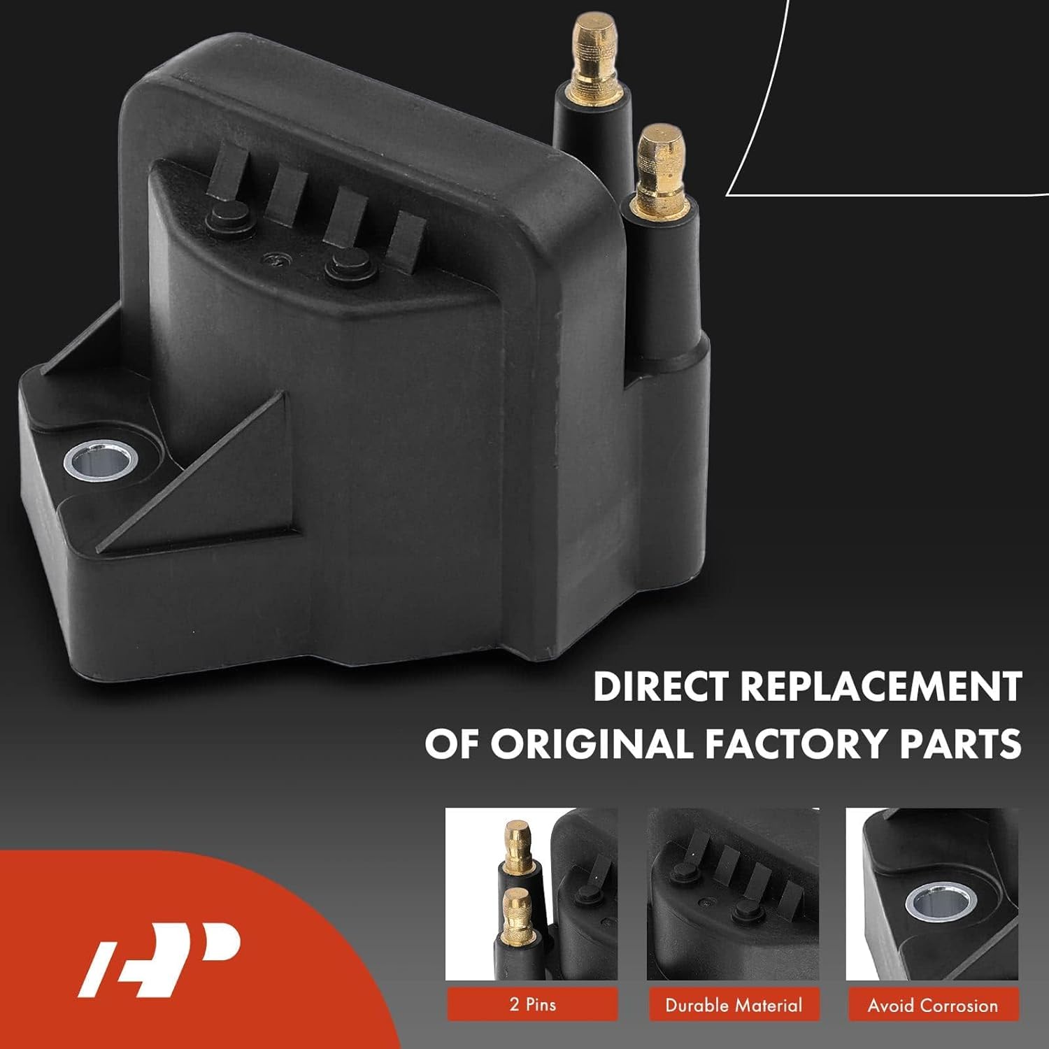 A-Premium Paquete de 3 bobinas de encendido (negro) y 6 bujías de iridio compatibles con Chevrolet Malibu Impala Venture Buick LaCrosse Cadillac