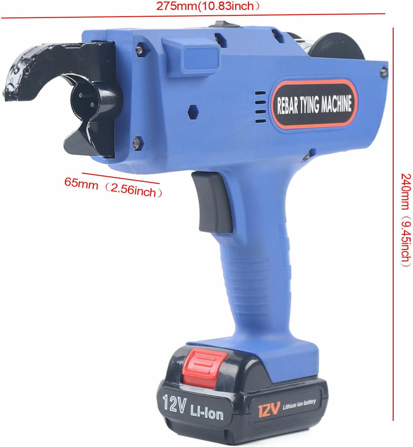 RustyVioum Pistola de amarre automática de barras de refuerzo de 0.315-1.339 in, computadora eléctrica con 2 baterías, herramienta automática de