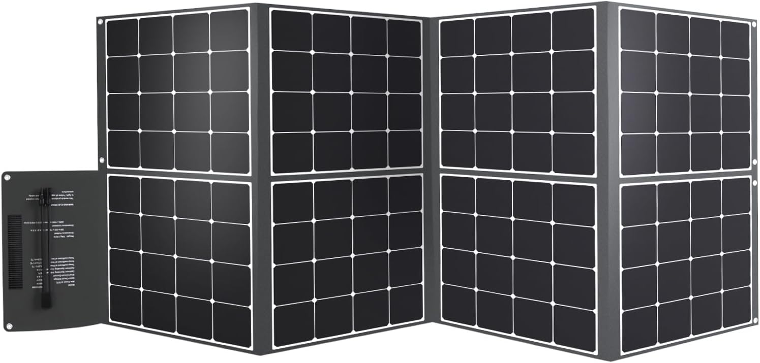 Renogy Panel solar portátil de 400 W, manta solar monocristalina plegable, panel solar de gran potencia, células solares Sunpower 23.7% de alta