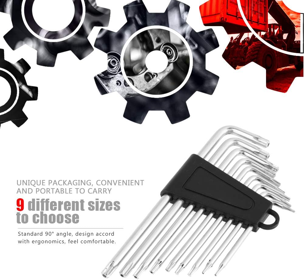 Herramientas de mano Star L Llave, llave en forma de L, universal 9 piezas para instalación de oficina de fábrica electrónica Instalación de muebles