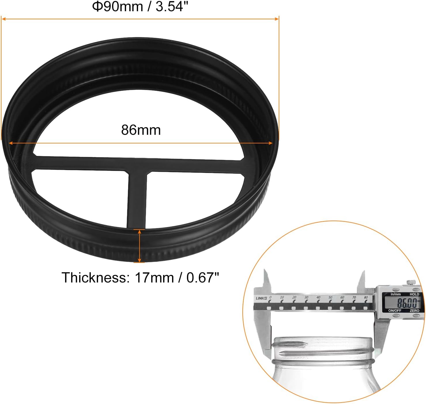 uxcell Mason Jar – Tapa para cepillo de dientes, 3 piezas, acero inoxidable 304, boca ancha, accesorios de baño para 2 cepillos de dientes y pasta