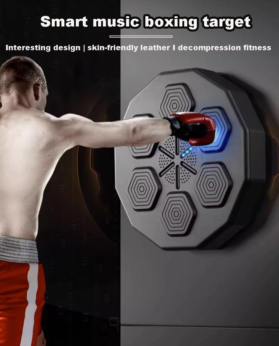 Máquina de boxeo electrónica de música 2023, equipo de boxeo de entrenamiento de boxeo, máquina de boxeo montada en la pared con carga USB y