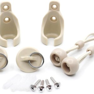 Kit de bungee universal para parasoles, persianas enrollables opacas (kit elástico y bonita tapa de extremo, beige) Kit de bungee universal para parasoles, persianas enrollables opacas (kit elástico y bonita tapa de extremo, beige)
