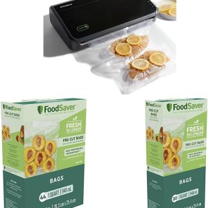 FoodSaver Máquina selladora al vacío, bolsas negras y selladoras al vacío para almacenamiento hermético de alimentos y Sous Vide, bolsas precortadas FoodSaver Máquina selladora al vacío, bolsas negras y selladoras al vacío para almacenamiento hermético de alimentos y Sous Vide, bolsas precortadas