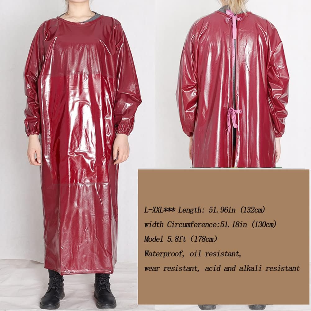 Traje de chapoteo delantal impermeable resistente a los productos químicos, bata de PVC de manga larga