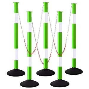 Poste de delineador de tráfico con base pesada y collares reflectantes, conos de estacionamiento ajustables, puntal de barrera naranja para entrada Poste de delineador de tráfico con base pesada y collares reflectantes, conos de estacionamiento ajustables, puntal de barrera naranja para entrada