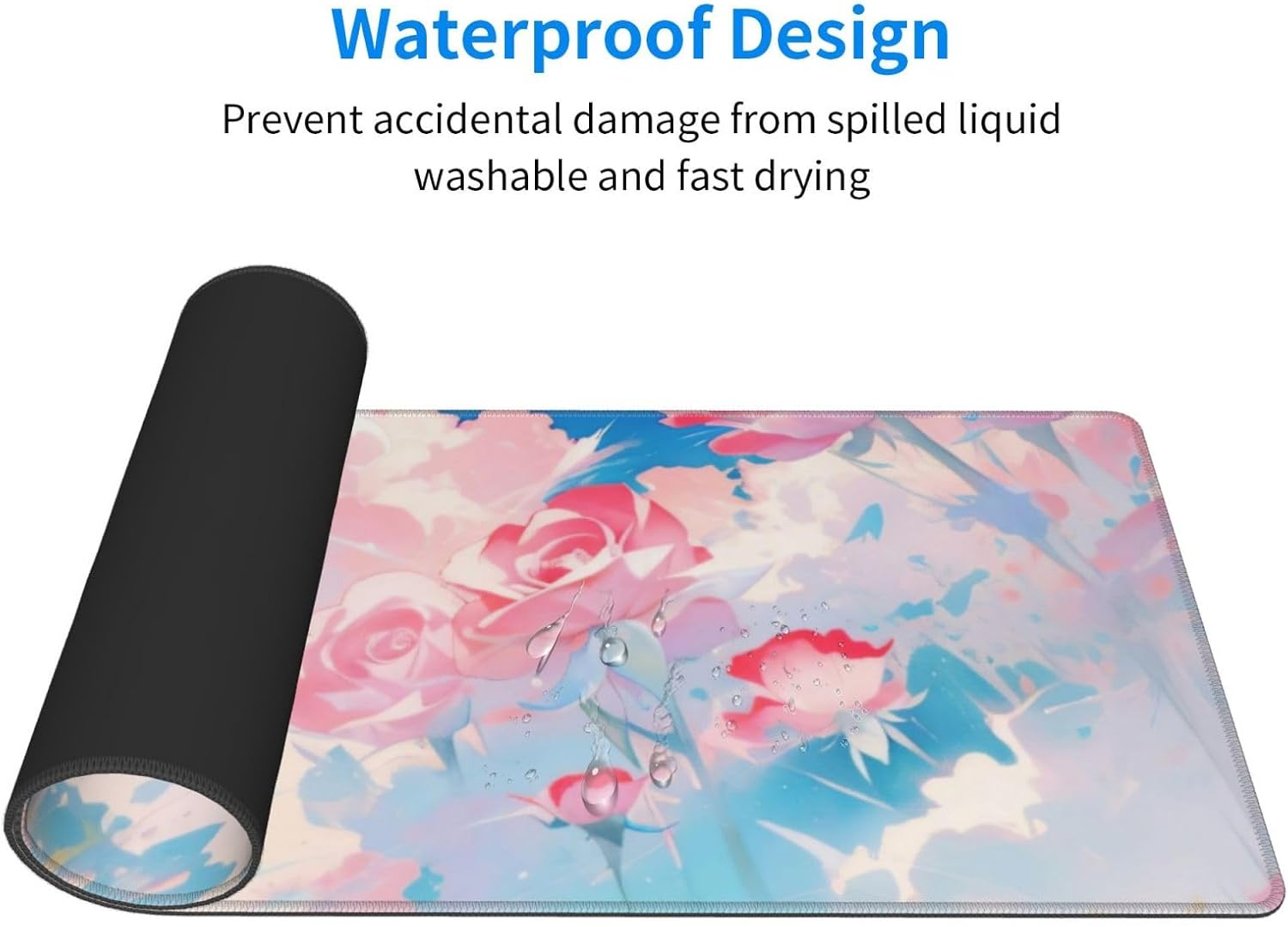 Alfombrilla de mouse grande extendida para juegos, alfombrilla de goma antideslizante para escritorio, color rosa rosa, adecuada para escritorio,