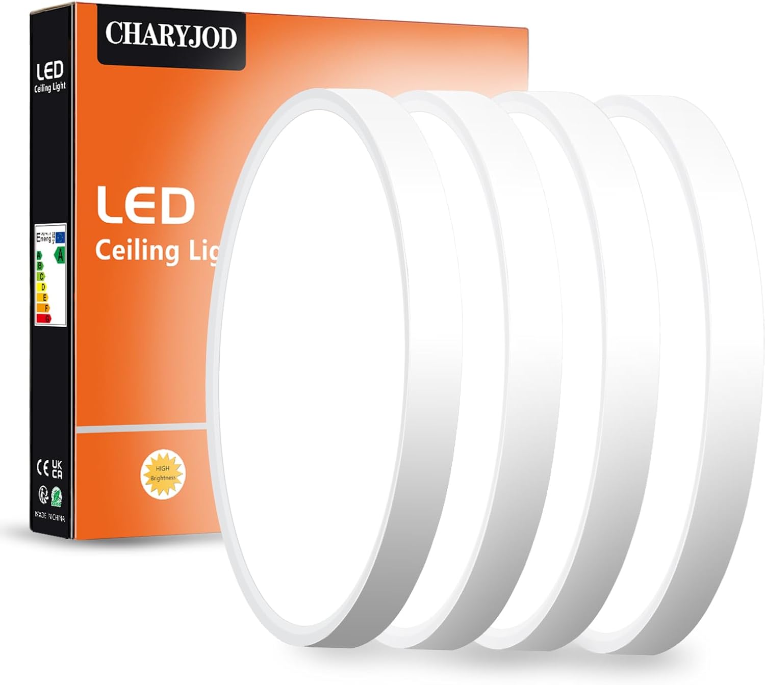 Paquete de 4 lámparas de techo LED de montaje empotrado, lámpara de techo LED moderna de 9 pulgadas, color blanco, 18 W, 5000 K, perfil bajo,