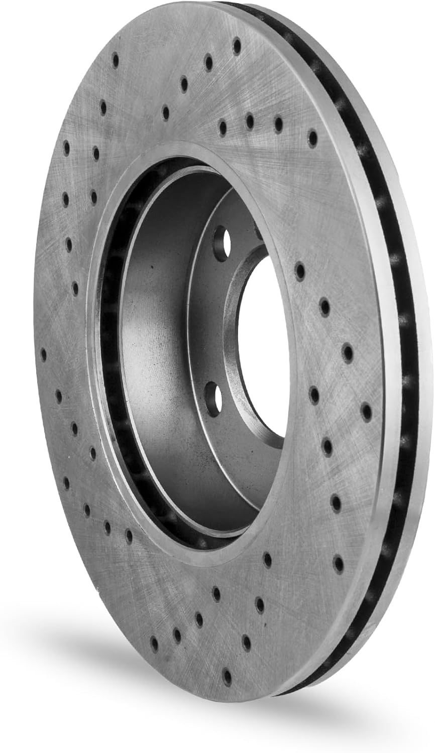 Drilling GT Sport Brake Disc Rotors Compatible With MAZDA 5 III CW MINIVAN 2010 2011 2012 2013 2014 2015 2016-1329GVR – Rear – full – Holes 5 –
