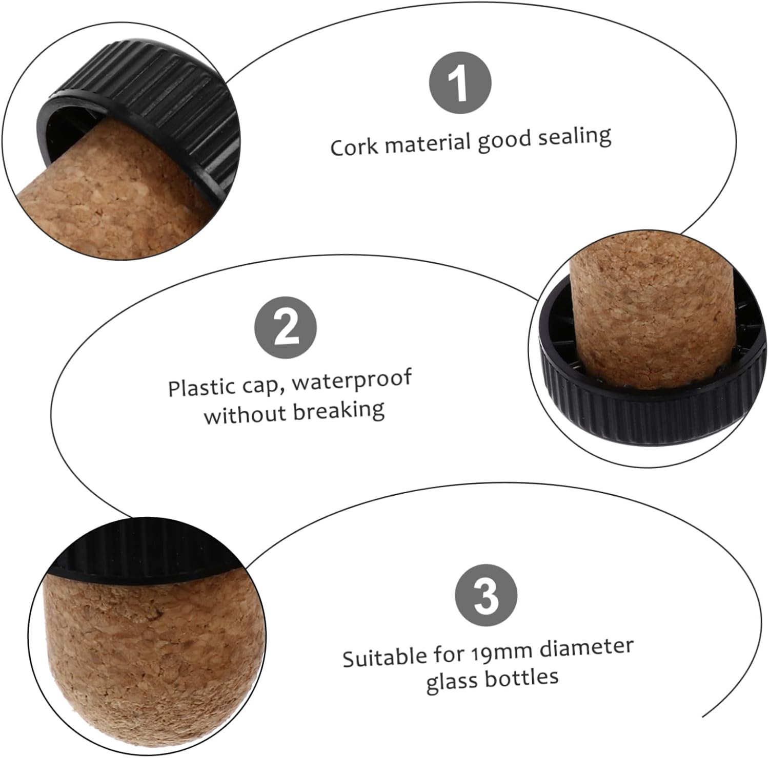 UPKOCH Sellador al vacío de corcho para botellas de vidrio Sous Vide con tapas, bebidas a granel, corchos de vino, tapones de corcho a granel,