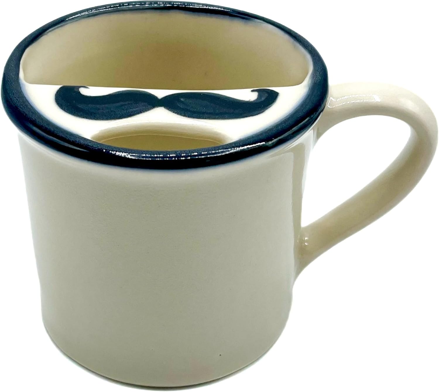 Taza con protector de bigote  Protege tu bigote del café, té y otras bebidas  Gres premium  Hecho a mano por artesanos en los Estados Unidos
