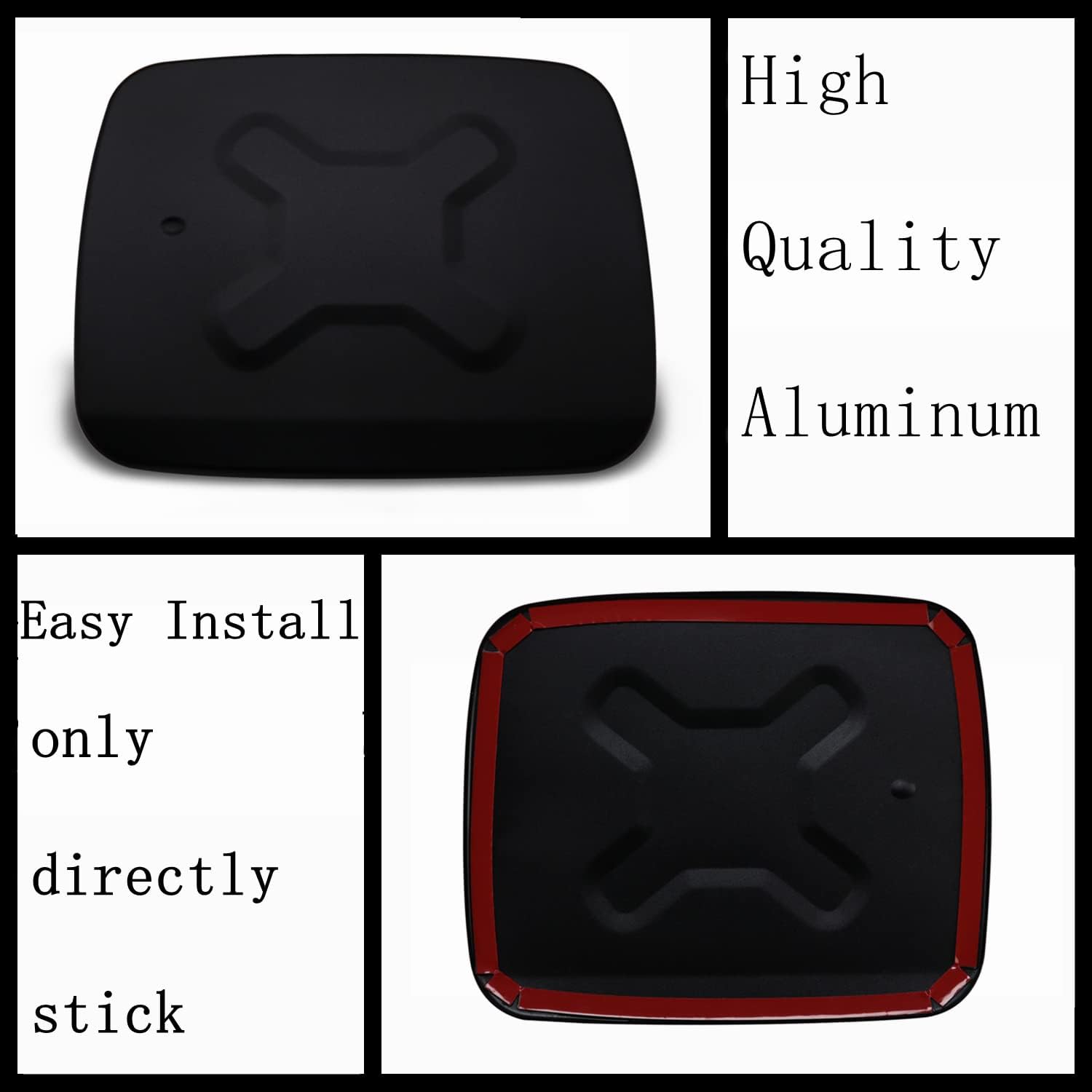 Yoursme Tapa de llenado de combustible exterior de aluminio para puerta de tanque de gas, decoración negra para Jeep Renegade 2015 2016 2017 2018