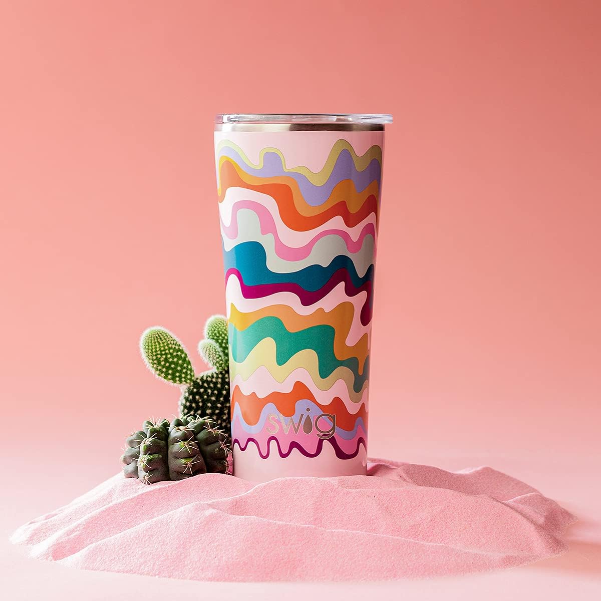 Swig Life – Vaso térmico con tapa de acero inoxidable y con triple aislamiento, doble pared y sellado al vacío, apto para el lavavajillas, vaso