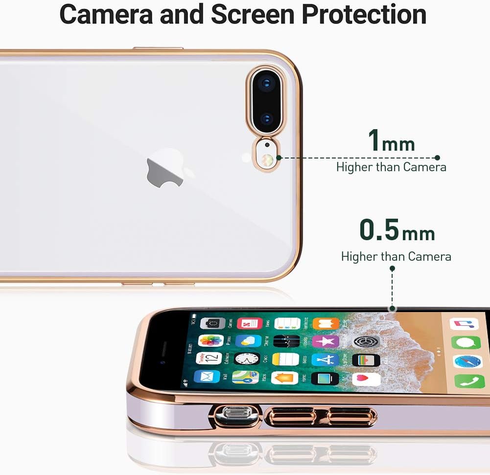 MOWIME Funda transparente para iPhone 7 Plus, iPhone 8 Plus, carcasa protectora transparente de TPU suave, antiarañazos, a prueba de golpes, color